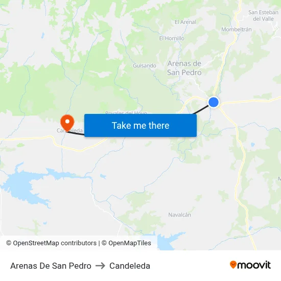 Arenas De San Pedro to Candeleda map