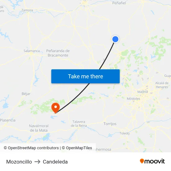 Mozoncillo to Candeleda map