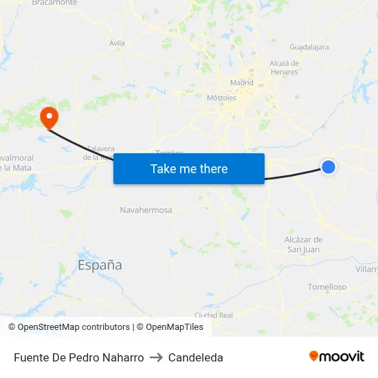 Fuente De Pedro Naharro to Candeleda map
