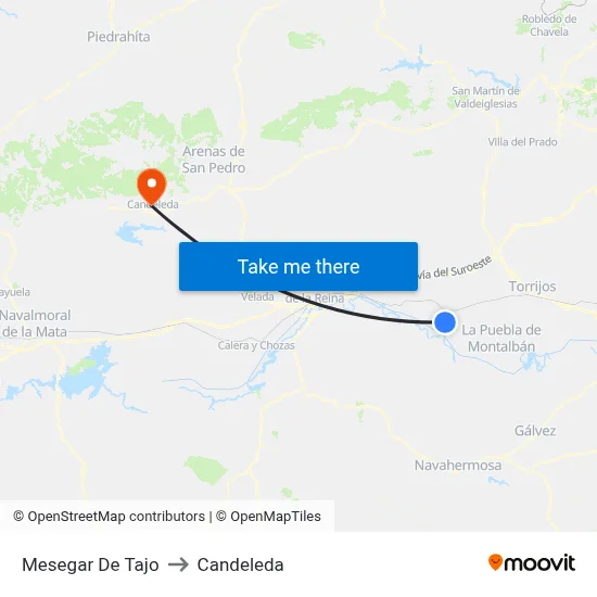 Mesegar De Tajo to Candeleda map