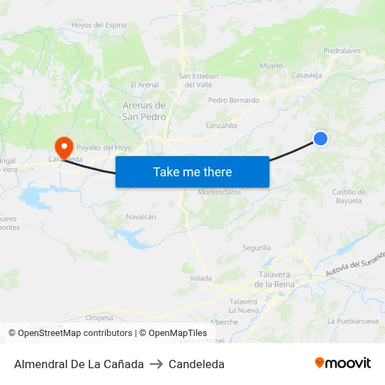 Almendral De La Cañada to Candeleda map