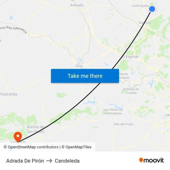 Adrada De Pirón to Candeleda map