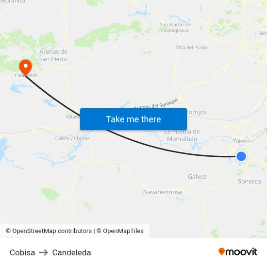 Cobisa to Candeleda map