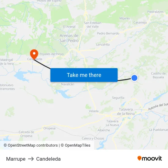 Marrupe to Candeleda map