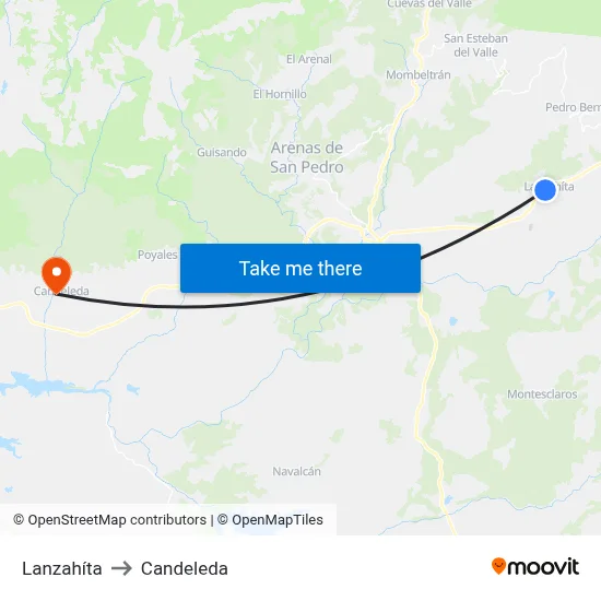 Lanzahíta to Candeleda map