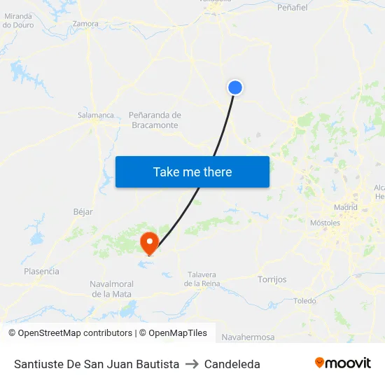 Santiuste De San Juan Bautista to Candeleda map