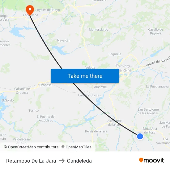 Retamoso De La Jara to Candeleda map