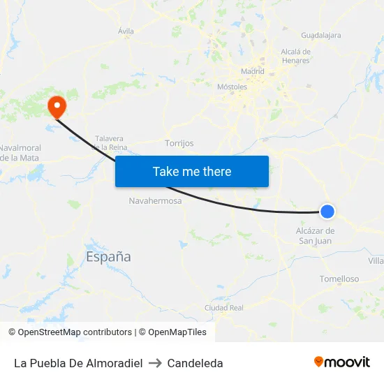 La Puebla De Almoradiel to Candeleda map