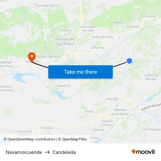 Navamorcuende to Candeleda map