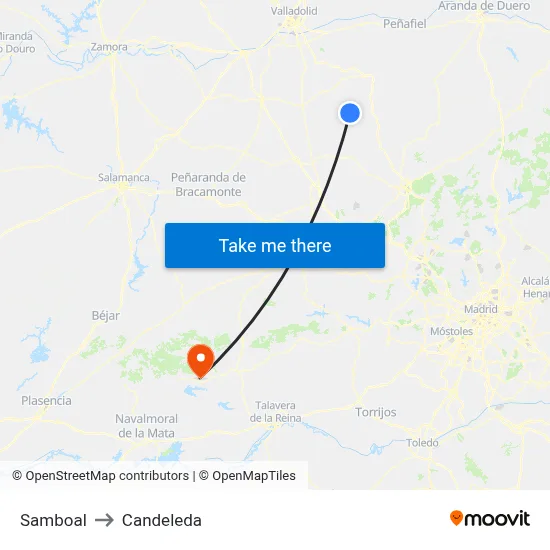 Samboal to Candeleda map