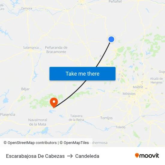 Escarabajosa De Cabezas to Candeleda map
