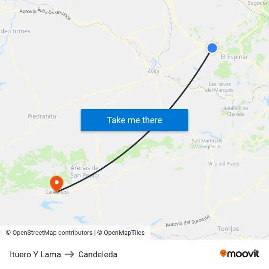 Ituero Y Lama to Candeleda map