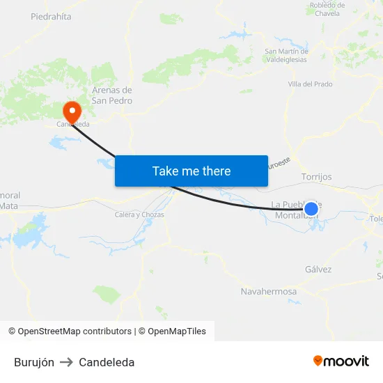 Burujón to Candeleda map