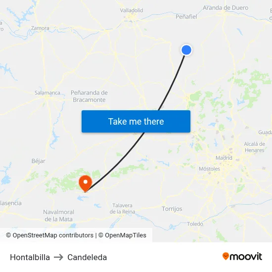 Hontalbilla to Candeleda map