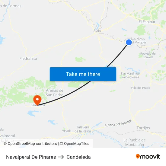 Navalperal De Pinares to Candeleda map