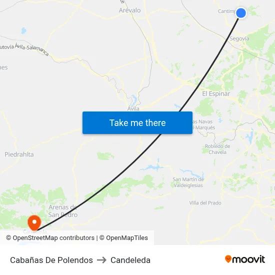 Cabañas De Polendos to Candeleda map