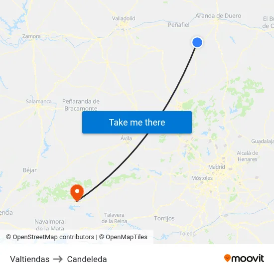 Valtiendas to Candeleda map