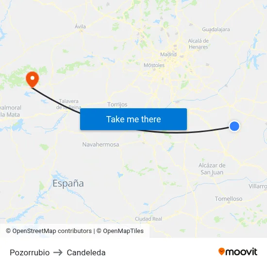 Pozorrubio to Candeleda map