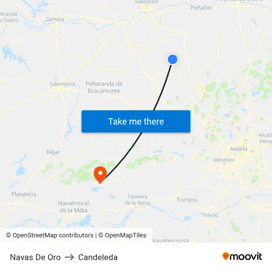 Navas De Oro to Candeleda map