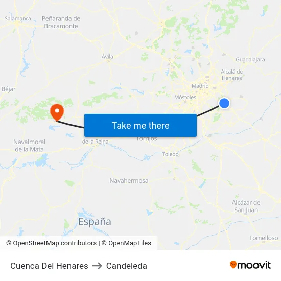 Cuenca Del Henares to Candeleda map