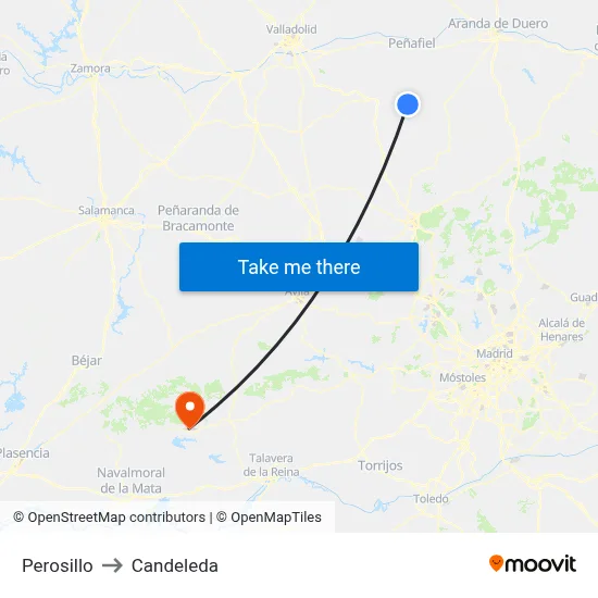 Perosillo to Candeleda map