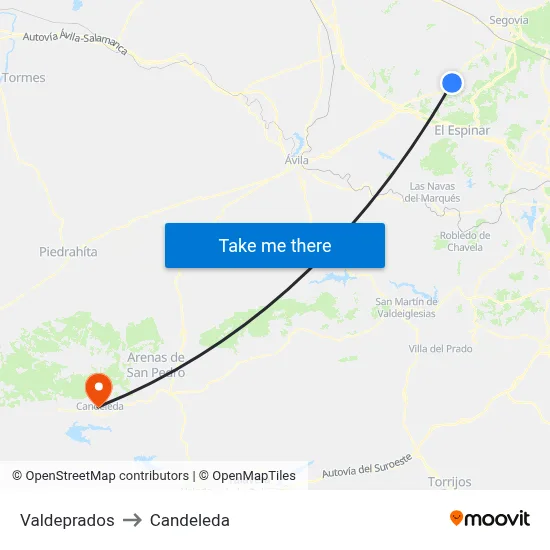Valdeprados to Candeleda map