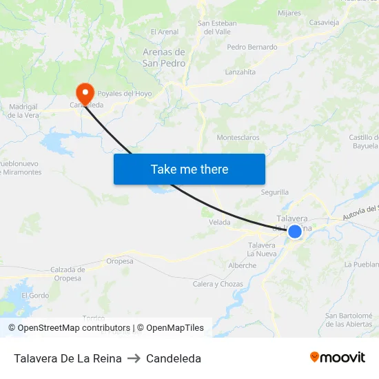Talavera De La Reina to Candeleda map