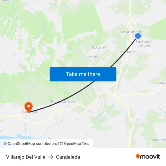 Villarejo Del Valle to Candeleda map