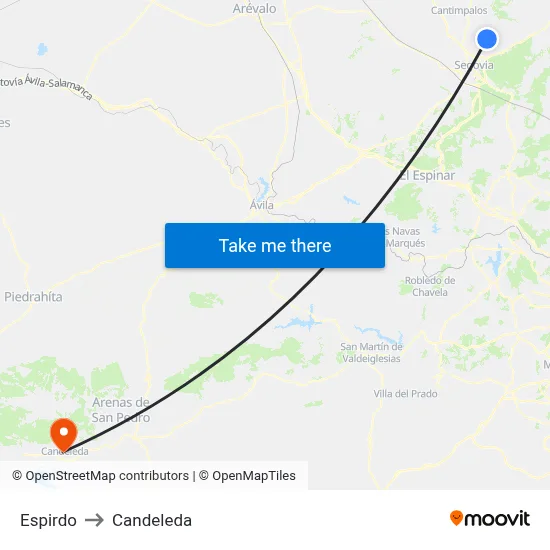 Espirdo to Candeleda map