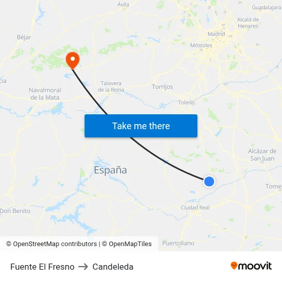Fuente El Fresno to Candeleda map