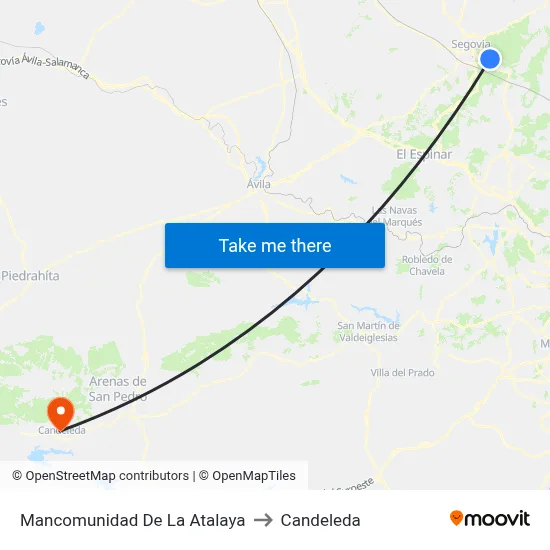 Mancomunidad De La Atalaya to Candeleda map