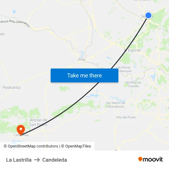 La Lastrilla to Candeleda map