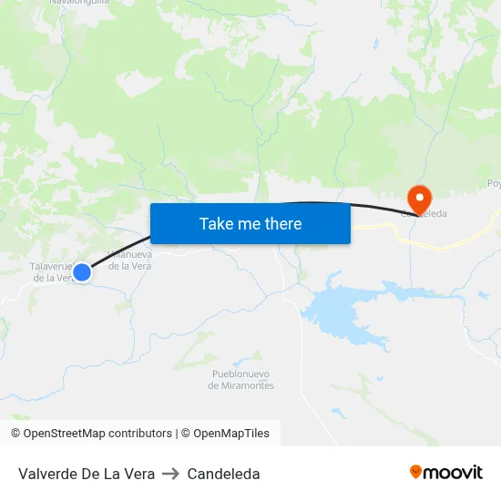 Valverde De La Vera to Candeleda map