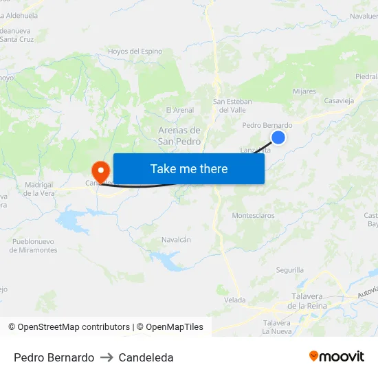 Pedro Bernardo to Candeleda map
