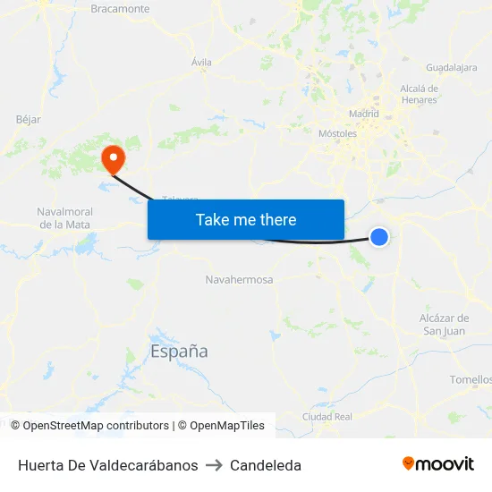 Huerta De Valdecarábanos to Candeleda map