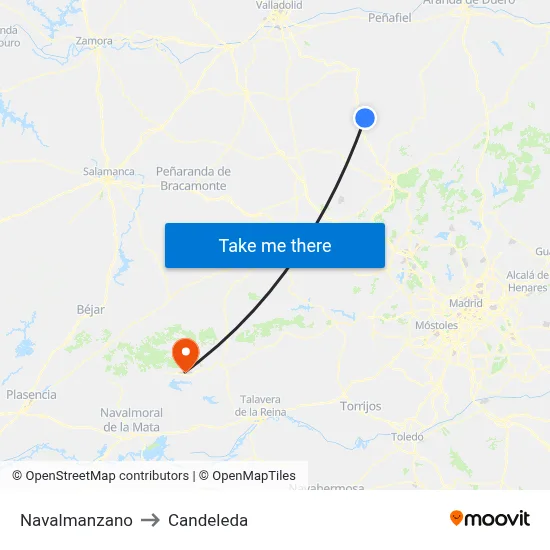 Navalmanzano to Candeleda map