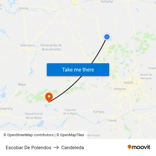 Escobar De Polendos to Candeleda map