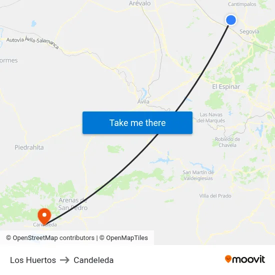 Los Huertos to Candeleda map