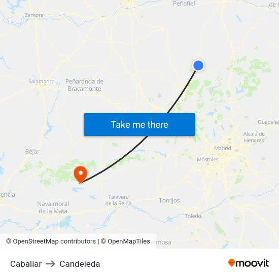Caballar to Candeleda map