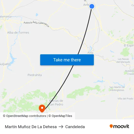 Martín Muñoz De La Dehesa to Candeleda map