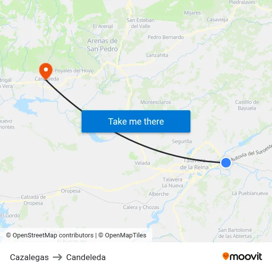 Cazalegas to Candeleda map