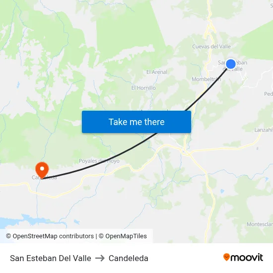 San Esteban Del Valle to Candeleda map