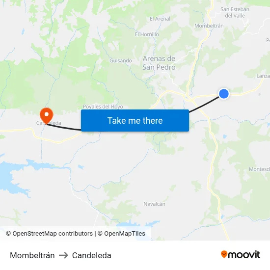 Mombeltrán to Candeleda map