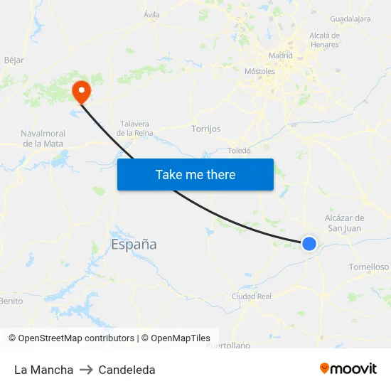La Mancha to Candeleda map