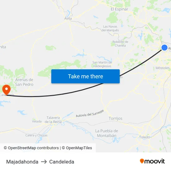 Majadahonda to Candeleda map
