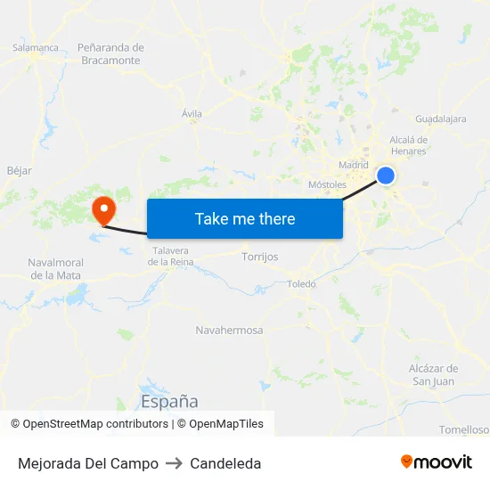 Mejorada Del Campo to Candeleda map