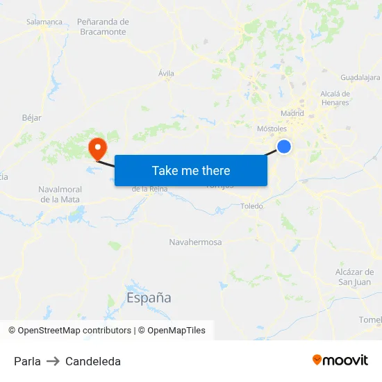Parla to Candeleda map