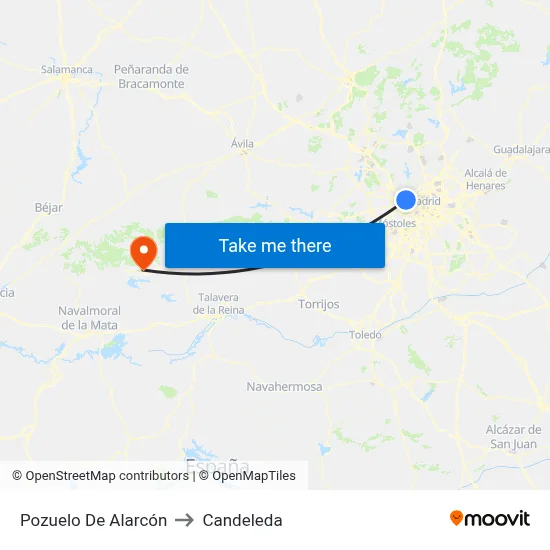 Pozuelo De Alarcón to Candeleda map