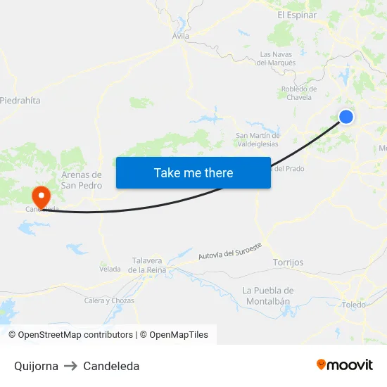 Quijorna to Candeleda map