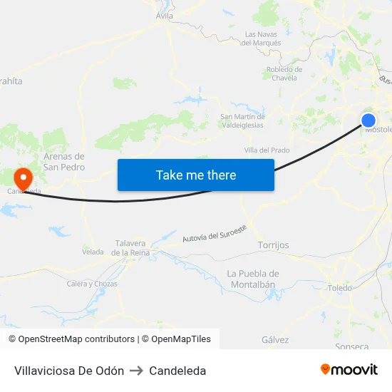 Villaviciosa De Odón to Candeleda map